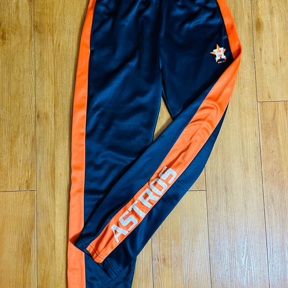 Astros Kids Track Pants - Black and Orange